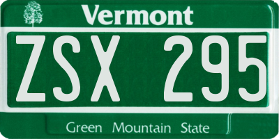 VT license plate ZSX295