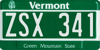 VT license plate ZSX341