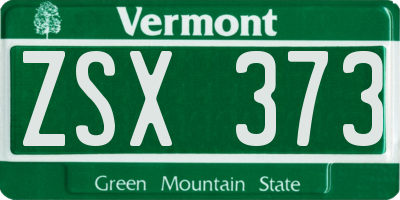 VT license plate ZSX373