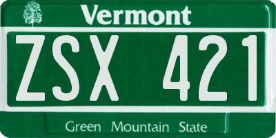 VT license plate ZSX421