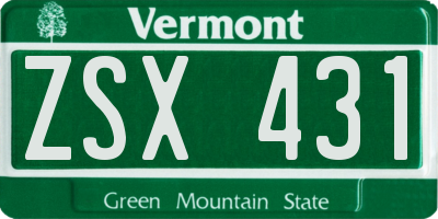 VT license plate ZSX431