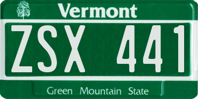 VT license plate ZSX441