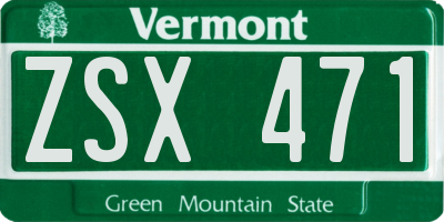 VT license plate ZSX471