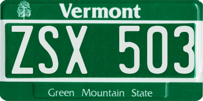 VT license plate ZSX503