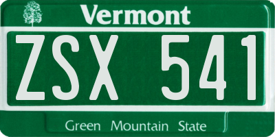VT license plate ZSX541