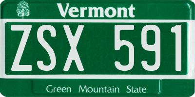 VT license plate ZSX591