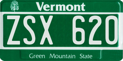 VT license plate ZSX620