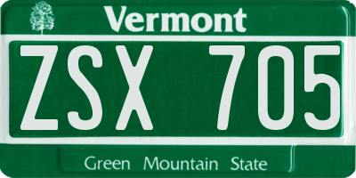 VT license plate ZSX705
