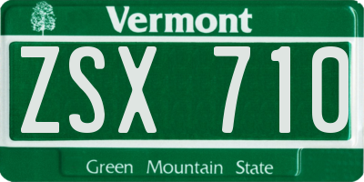 VT license plate ZSX710