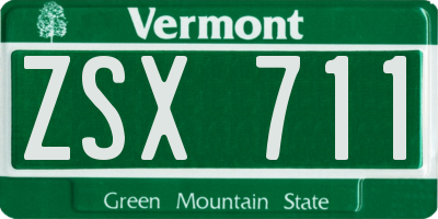 VT license plate ZSX711