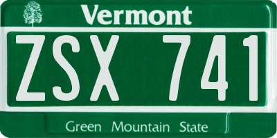 VT license plate ZSX741