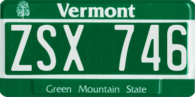 VT license plate ZSX746