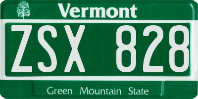 VT license plate ZSX828