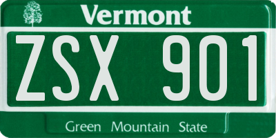 VT license plate ZSX901