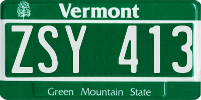 VT license plate ZSY413