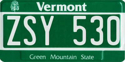 VT license plate ZSY530
