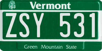 VT license plate ZSY531