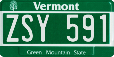 VT license plate ZSY591