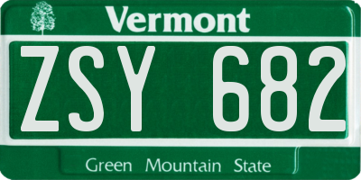 VT license plate ZSY682
