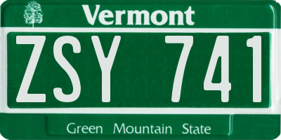 VT license plate ZSY741
