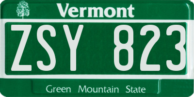 VT license plate ZSY823