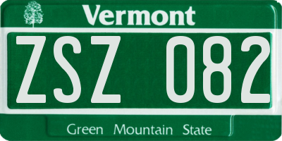 VT license plate ZSZ082