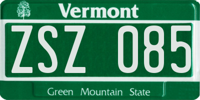 VT license plate ZSZ085