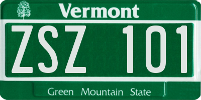 VT license plate ZSZ101