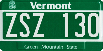 VT license plate ZSZ130