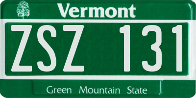 VT license plate ZSZ131