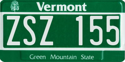 VT license plate ZSZ155