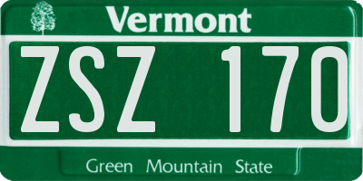 VT license plate ZSZ170