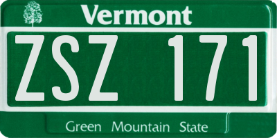 VT license plate ZSZ171