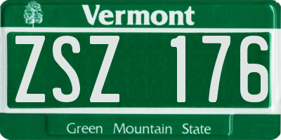 VT license plate ZSZ176