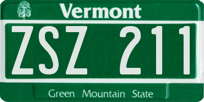VT license plate ZSZ211