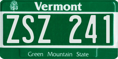 VT license plate ZSZ241