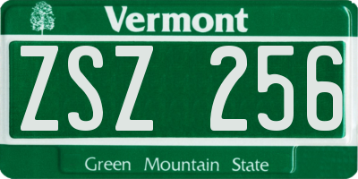VT license plate ZSZ256