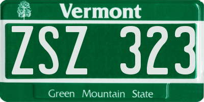 VT license plate ZSZ323