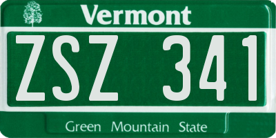 VT license plate ZSZ341