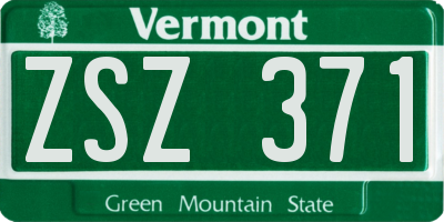 VT license plate ZSZ371