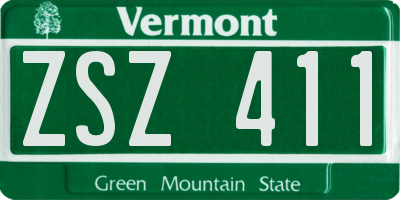 VT license plate ZSZ411