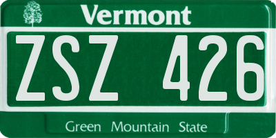 VT license plate ZSZ426