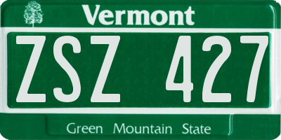 VT license plate ZSZ427