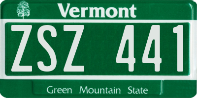 VT license plate ZSZ441