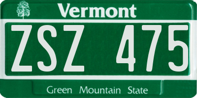 VT license plate ZSZ475