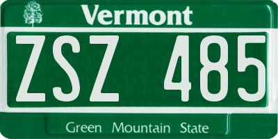 VT license plate ZSZ485