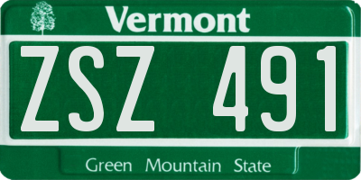 VT license plate ZSZ491