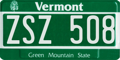 VT license plate ZSZ508