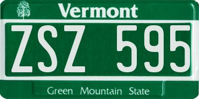 VT license plate ZSZ595