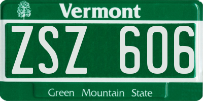 VT license plate ZSZ606